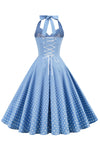Rochie Retro Cu Buline Fără Spate Pentru Femei