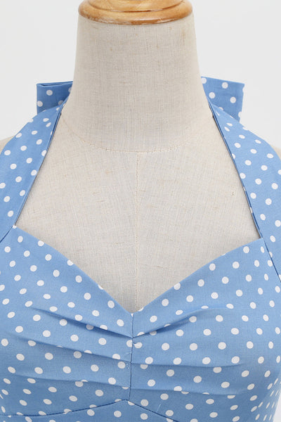 Rochie Retro Cu Buline Fără Spate Pentru Femei