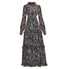 Rochie Vintage Cu Flori Albastre Anii 40