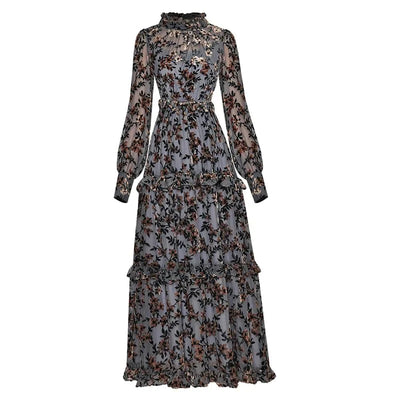 Rochie Vintage Cu Flori Albastre Anii 40