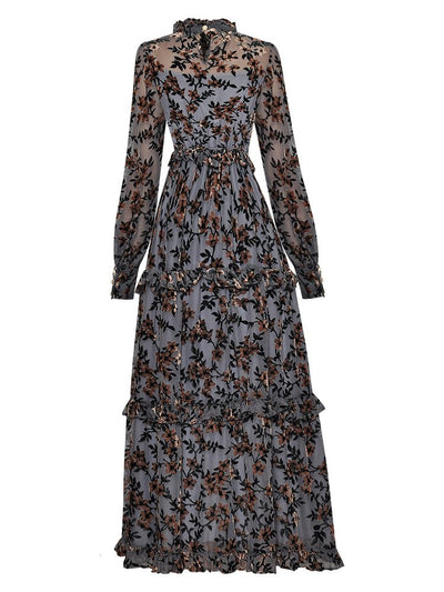 Rochie Vintage Cu Flori Albastre Anii 40