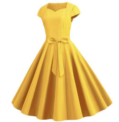 Rochie Galbenă Vintage Anilor 50