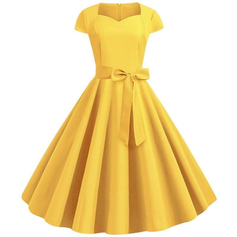 Rochie Galbenă Vintage Anilor 50