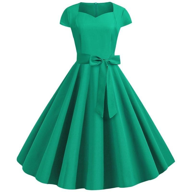 Rochie Verde Vintage Anilor 50