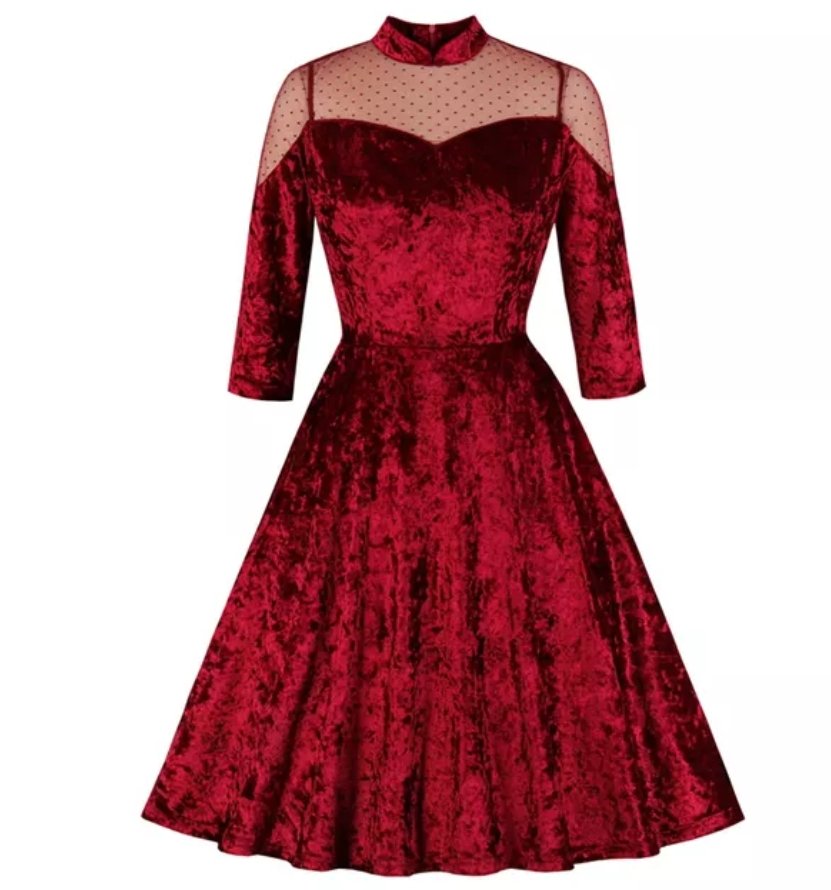 Rochie Vintage Burgundy Anilor 60