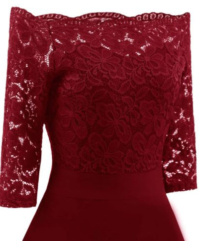 Rochie Anii 60 Pentru Nunta Burgundy