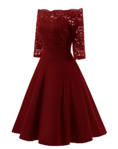 Rochie Anii 60 Pentru Nunta Burgundy