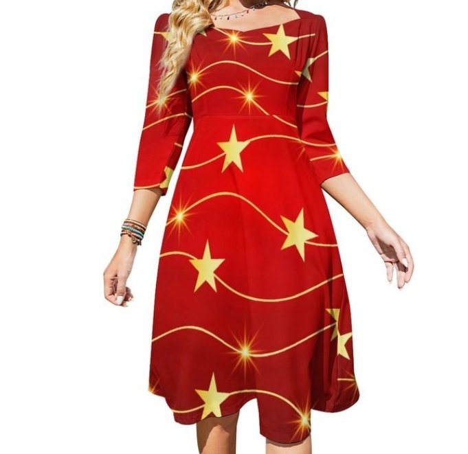 Rochie De Damă Red Star Anii 70 Vintage Disco