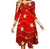 Rochie De Damă Red Star Anii 70 Vintage Disco