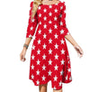 Rochie Roșie Cu Stele Pentru Femei Moda Vintage Anilor 70