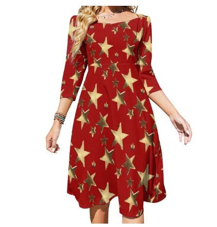 Rochie Roșie Vintage De Damă Din Anii 70