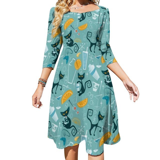 Rochie Turcoaz Vintage Anilor 70