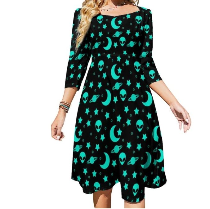 Rochie Vintage Verde De Damă Din Anii 70