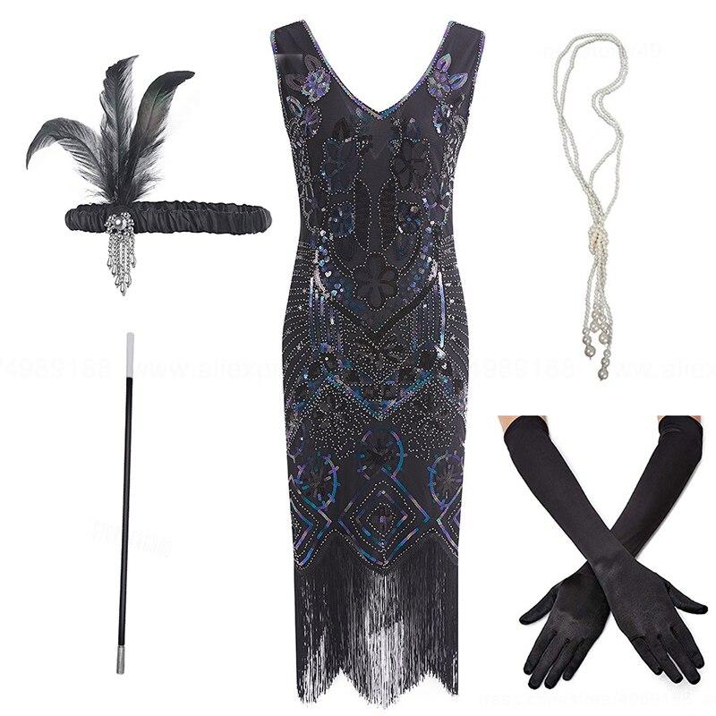 Rochie De Seara Gatsby Anii 20 Neagra