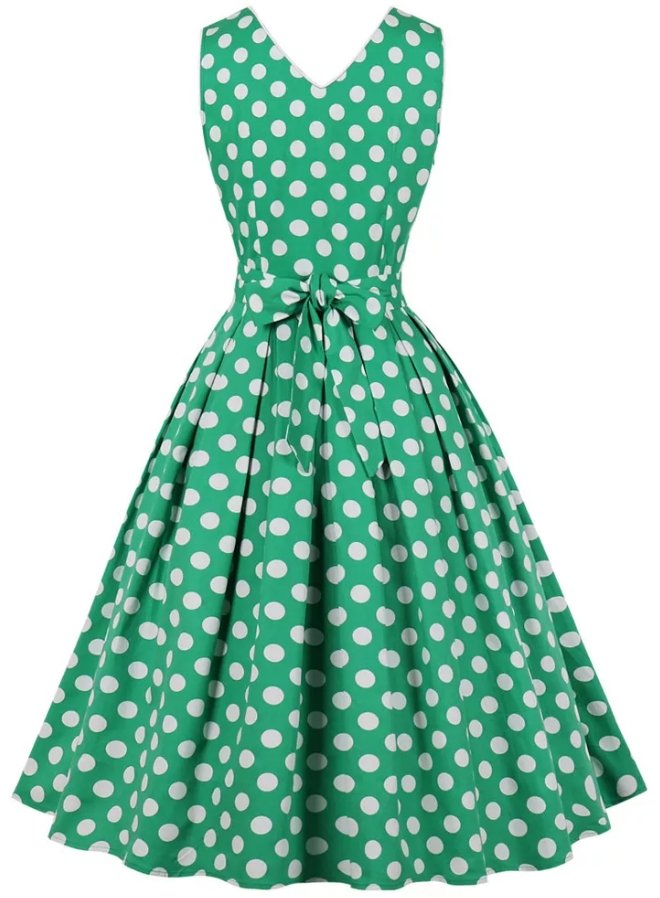 Mica Rochie Verde Cu Buline Din Anii '50