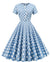 Rochie Deschisă De Epocă Albastră Cu Buline
