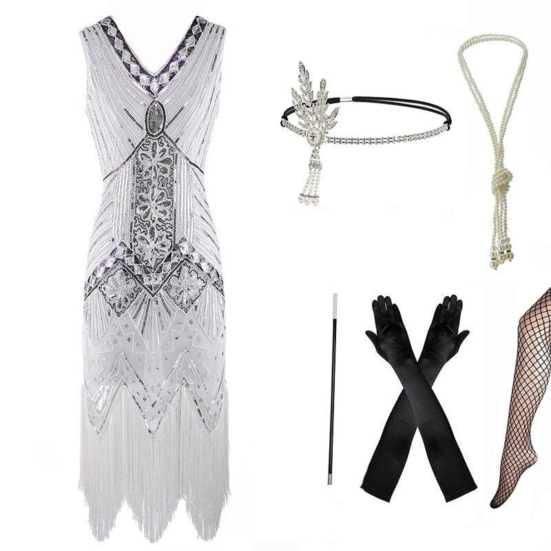 Rochie Anii 20 Pentru Femei Albe Curbate