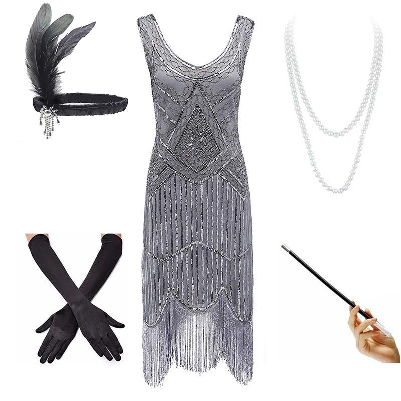 Rochie Gri Vintage Anilor 20