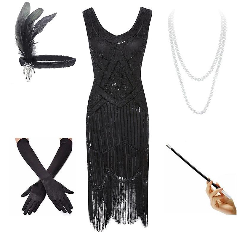 Rochie Neagră Vintage Anilor 20