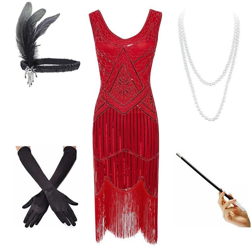 Rochie Roșie Vintage Anilor 20
