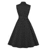 Rochie Americană Vintage Neagră Din Anii 50 Cu Buline Albe