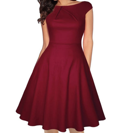 Rochie Chic Burgundy Din Anii 50