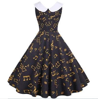 50s Dress Music Note Partituri