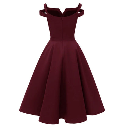 Rochie Pin Up Anii 50 Bordeaux