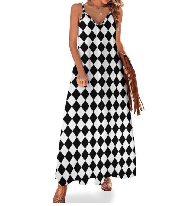 Anii 60 Anii 70 Rochie Alb-Negru