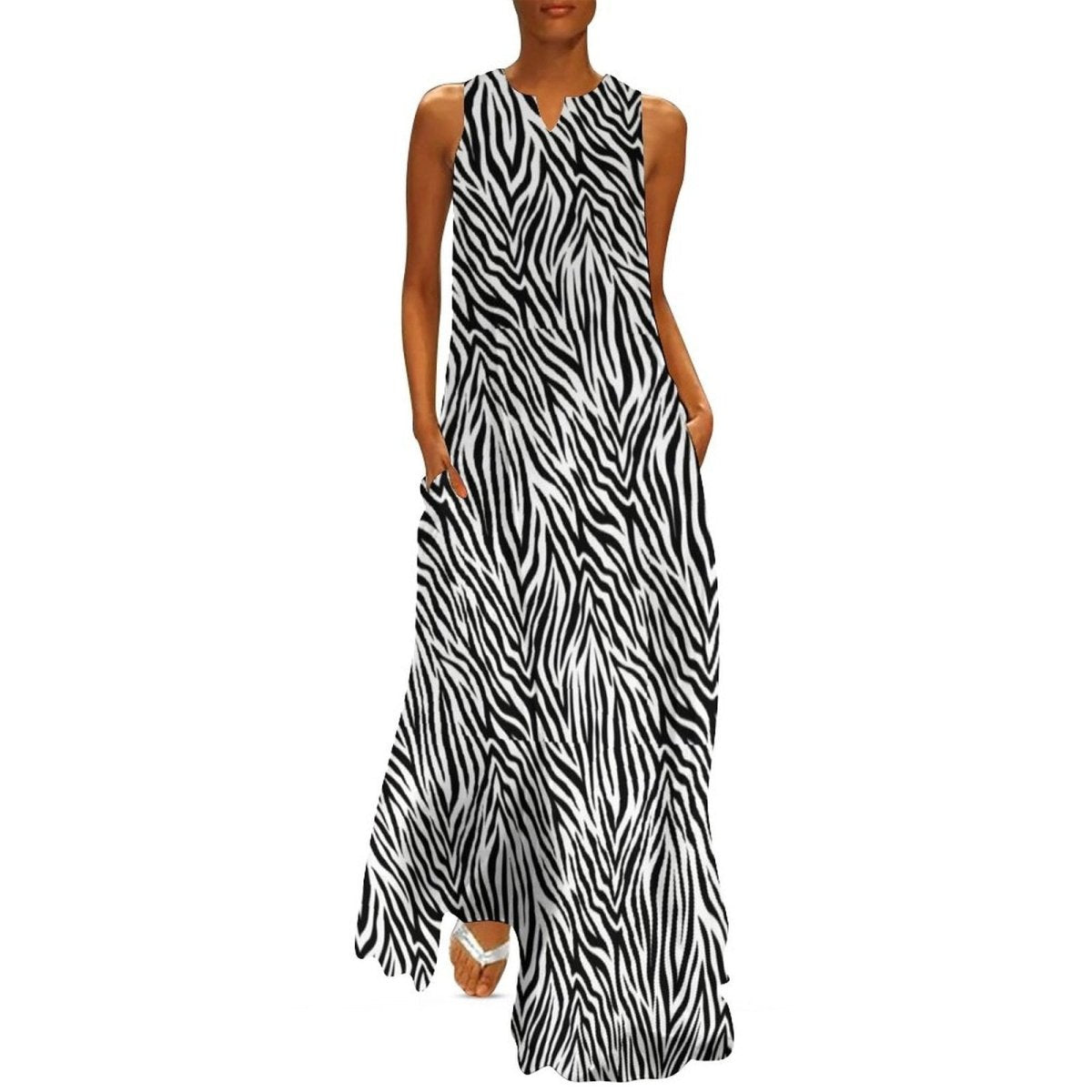 Rochie Vintage Alb-Negru Anilor 70