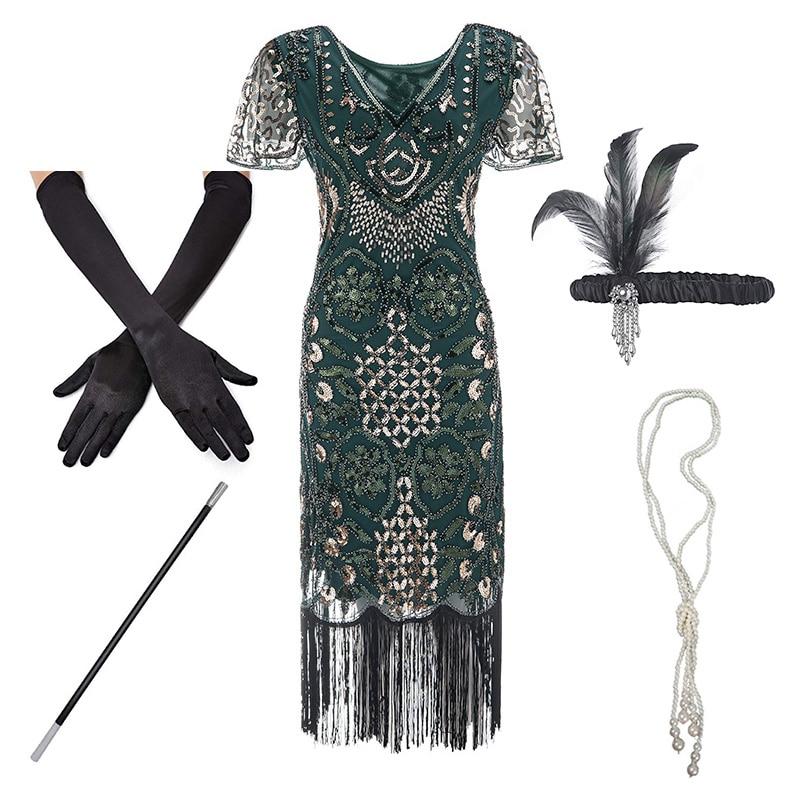 Rochie Verde Charleston Anii 20