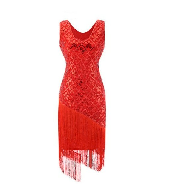 Rochie Roșie Vintage Plus Size Anilor 20