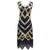 Rochie Vintage Anii 20 Negru Auriu