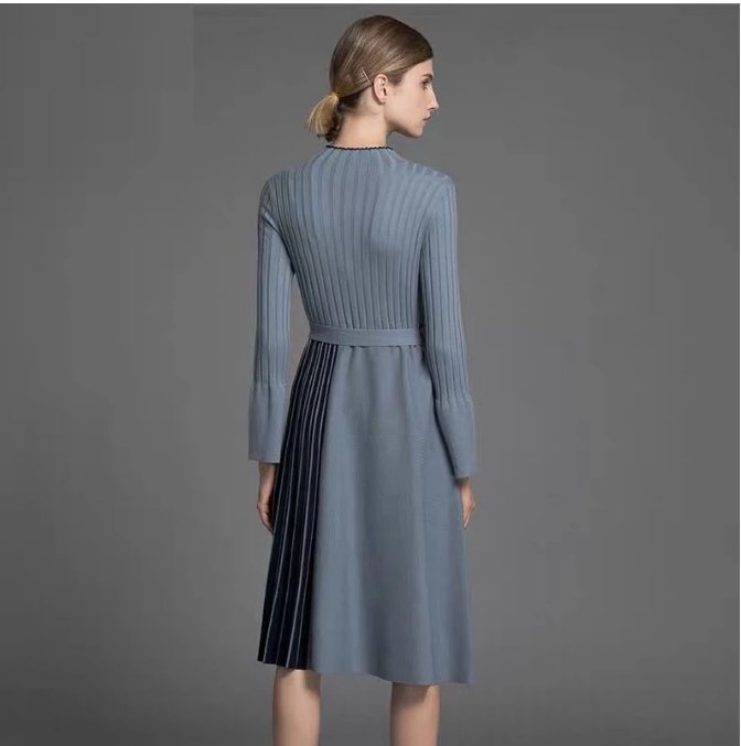 Rochie Asimetrică Anii 40 Albastru