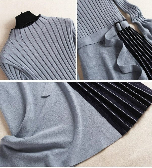 Rochie Asimetrică Anii 40 Albastru