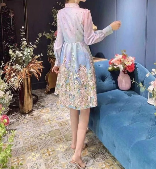 Rochie Scurtă Cu Guler Cămașă Anilor 40