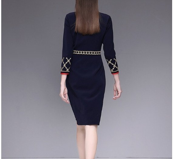 Rochie Creion Albastră Anilor 40