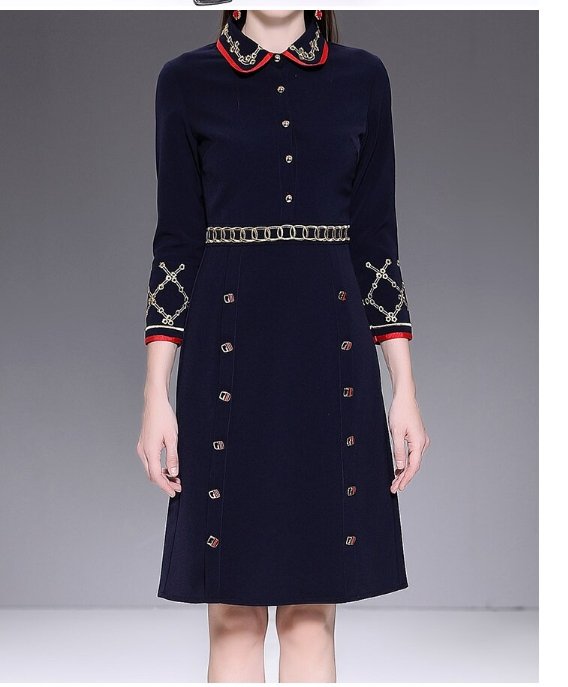 Rochie Creion Albastră Anilor 40