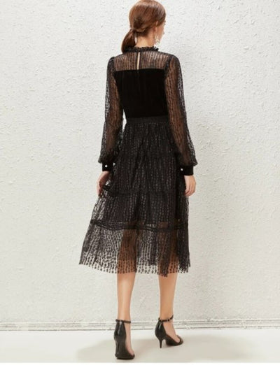 Rochie Din Dantela Anii '40 Vintage Chic Neagra