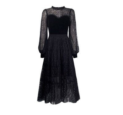 Rochie Din Dantela Anii '40 Vintage Chic Neagra