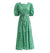 Rochie Verde Cu Flori Anii 40