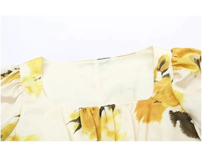 Rochie De Margaretă Galbenă Anilor 40