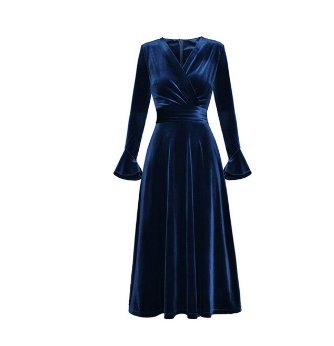 Rochie Din Catifea Bleumarin Anilor 40