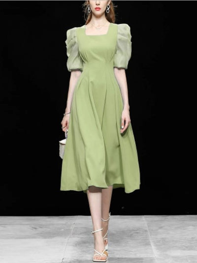 Rochie Verde Pal Vintage Anilor 40