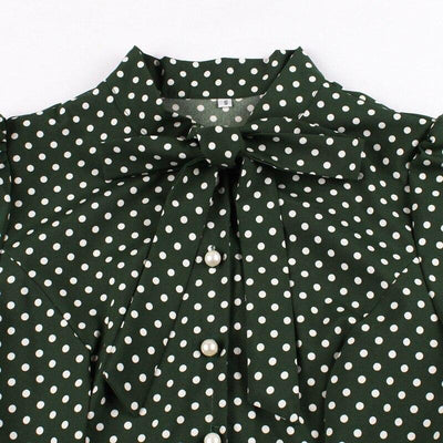 Rochie Vintage Verde Cu Buline Anilor 50