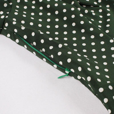 Rochie Vintage Verde Cu Buline Anilor 50