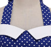 Rochie Vintage Albastră Cu Buline Albe