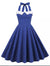 Rochie Vintage Albastră Cu Buline Albe