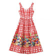 Rochie De Epocă Cu Carouri Roșii Anilor 40