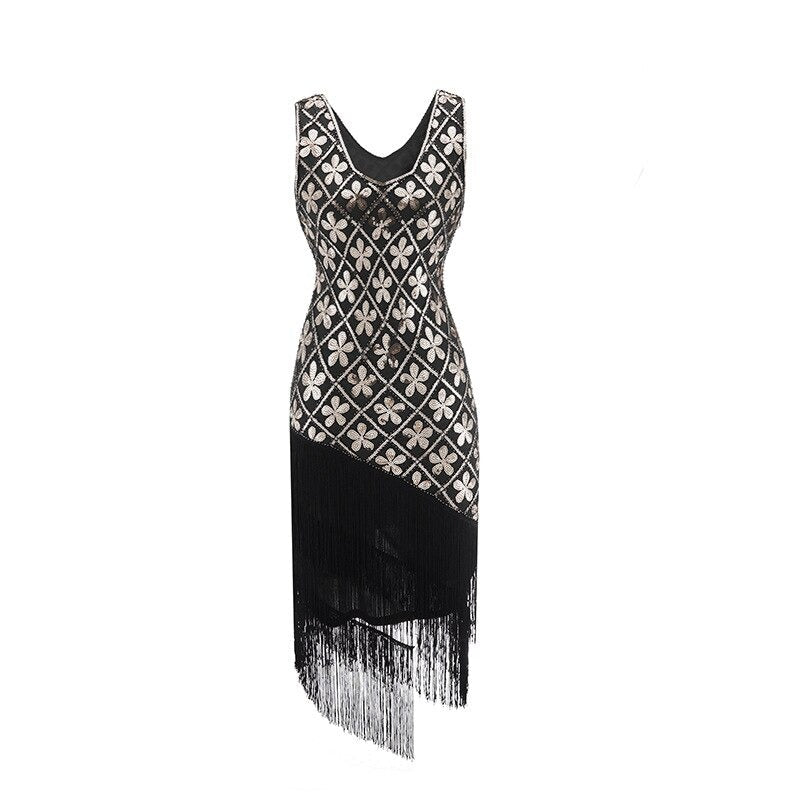 Rochie Charleston Anii 20 - Negru Și Auriu